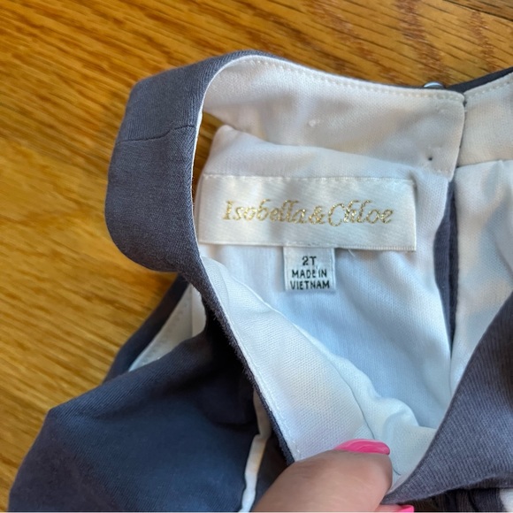 Isobella & Chloe layered slate blue and white top size 2T - Picture 4 of 4